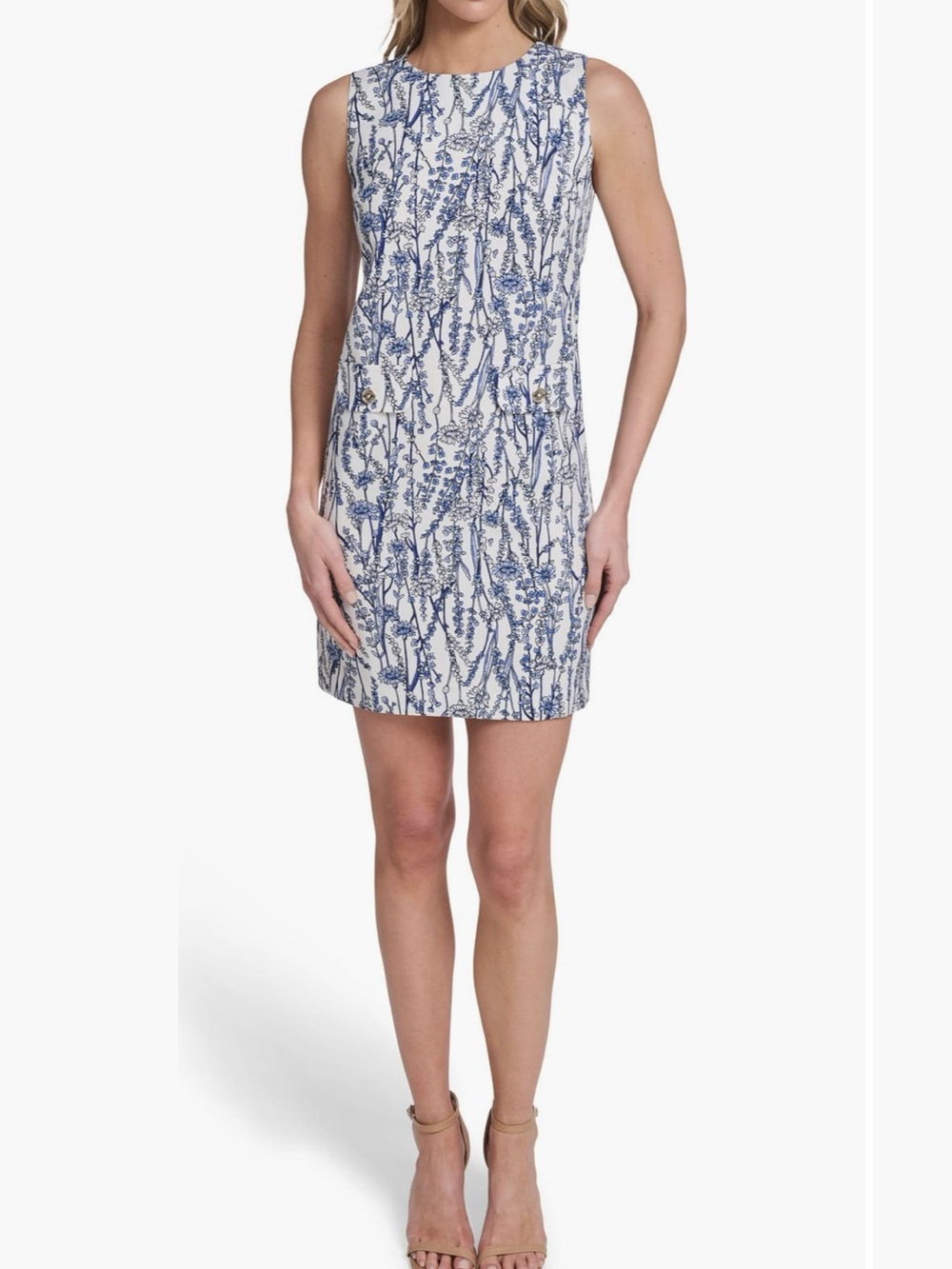 Tommy Hilfiger White Dress with Blue Floral Print